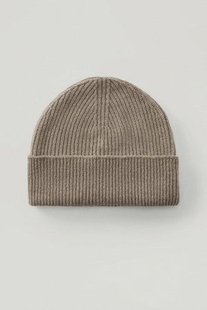 the woolen ribbed beanie oak