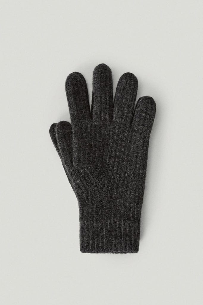 copy of the woolen ribbed gloves ash grey