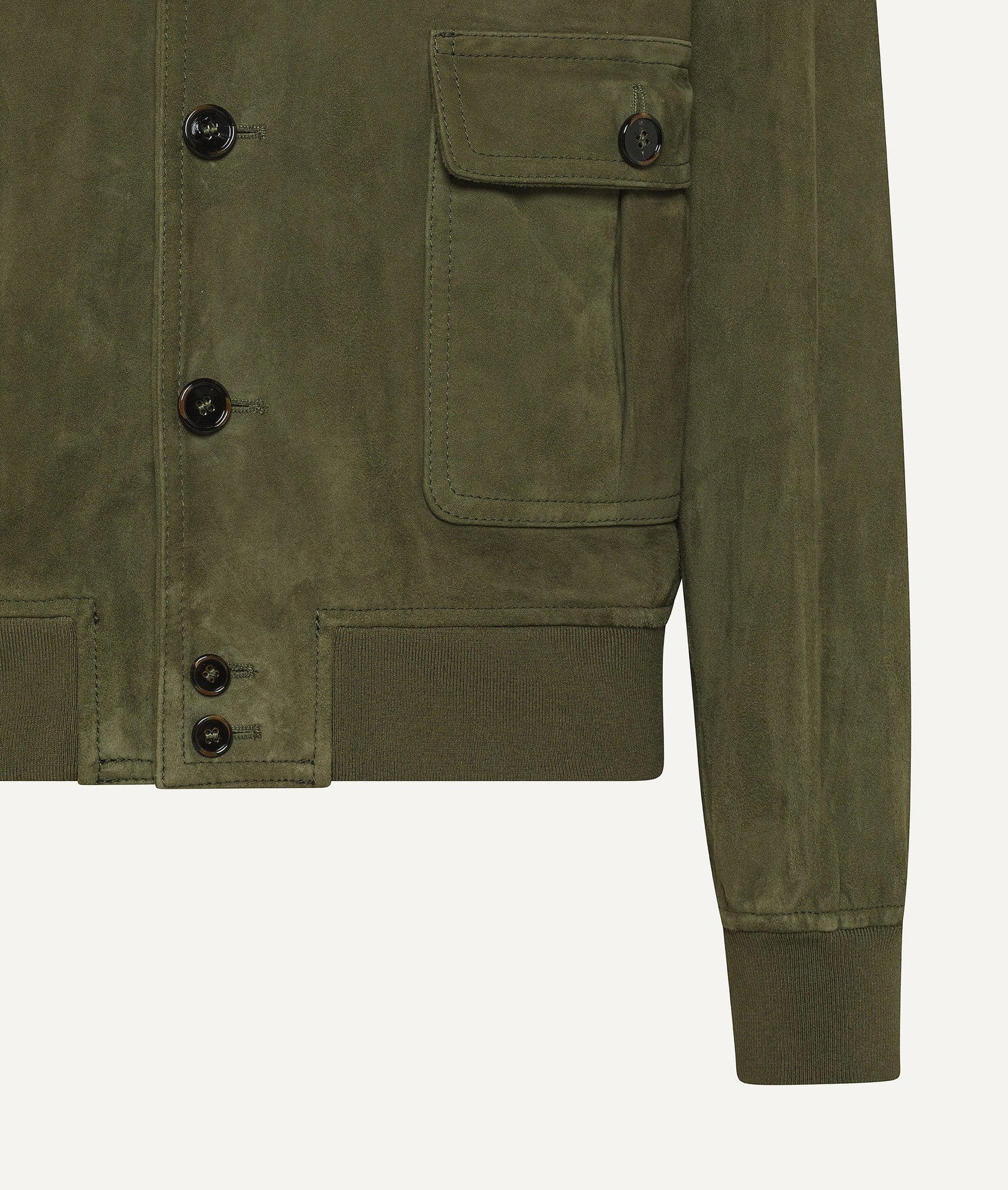 Suede Wool-Lined Bomber