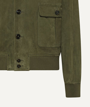 Suede Wool-Lined Bomber