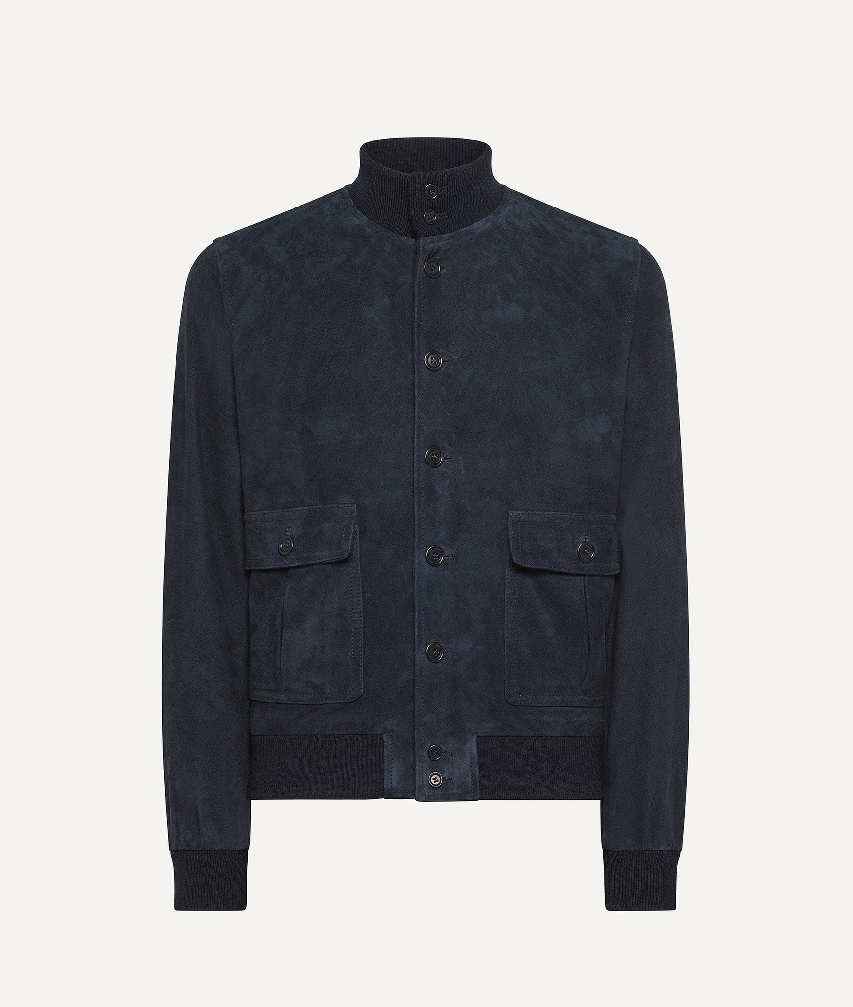 Bomber Jacket in Suede with Cashmere and Wool Lining