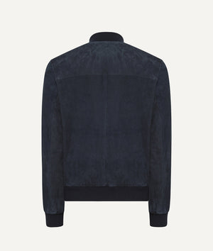 Bomber Jacket in Suede with Cashmere and Wool Lining