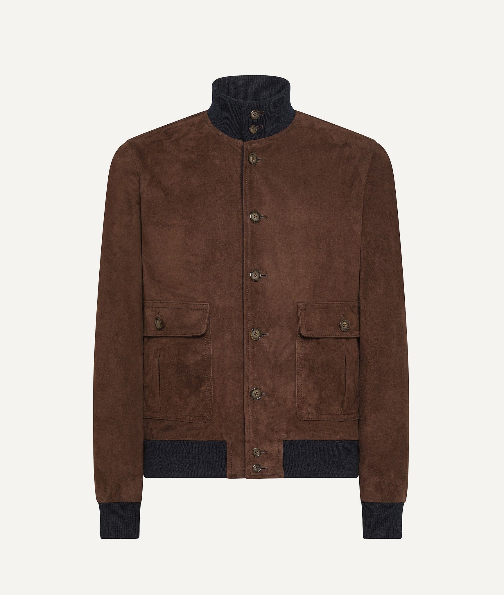 Bomber Jacket in Suede with Cashmere and Wool Lining