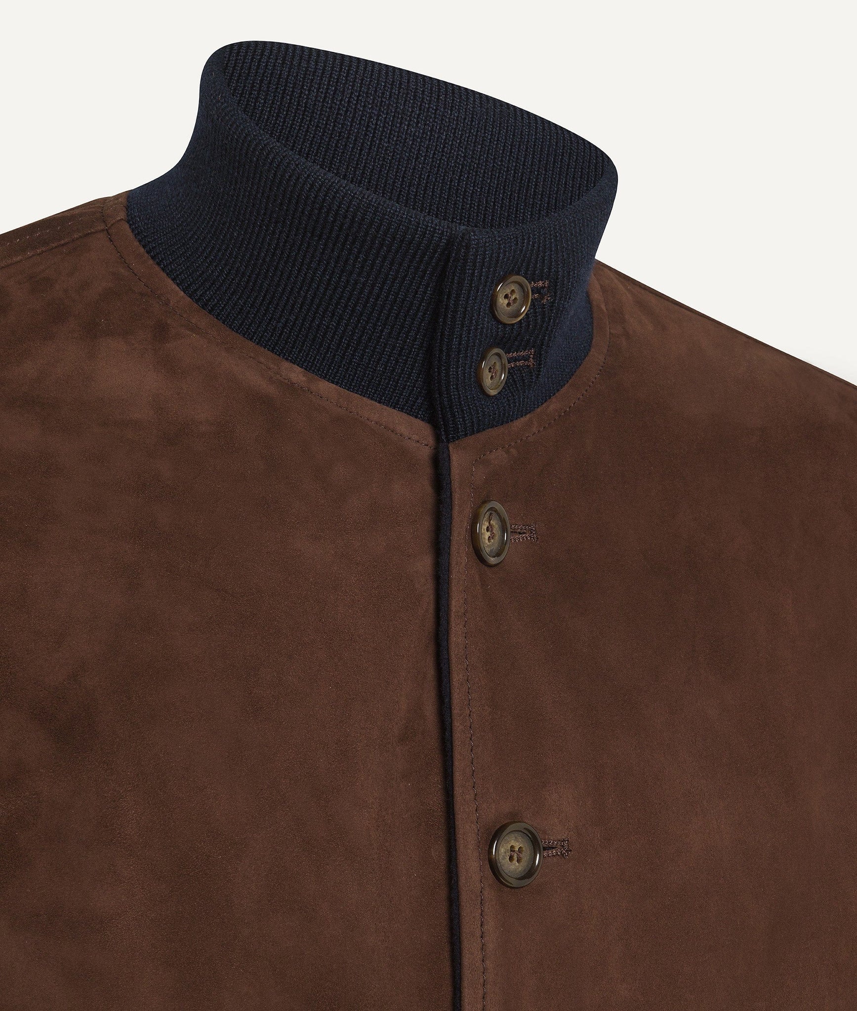 Bomber Jacket in Suede with Cashmere and Wool Lining