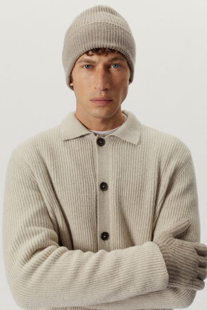 the woolen ribbed beanie oak