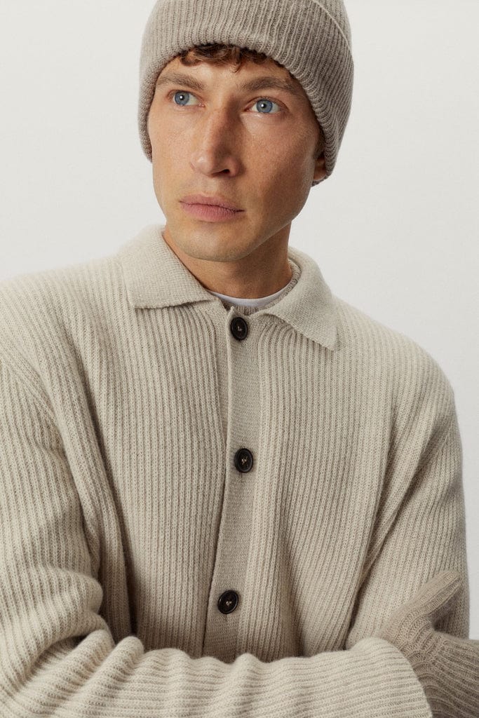 the woolen ribbed beanie oak