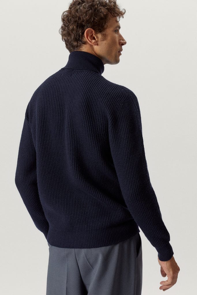 The Merino Wool Ribbed High-Neck