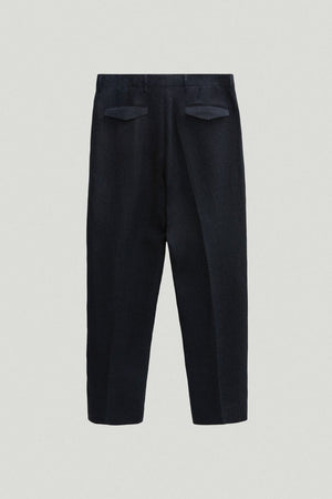 the linen twill trousers blue navy