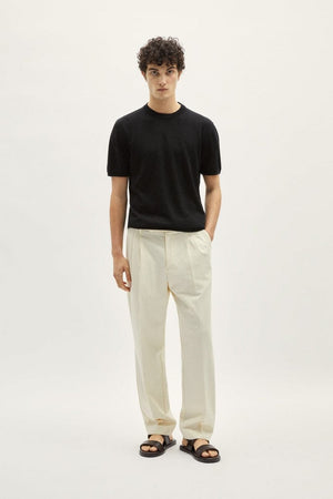 the linen cotton knit t shirt black