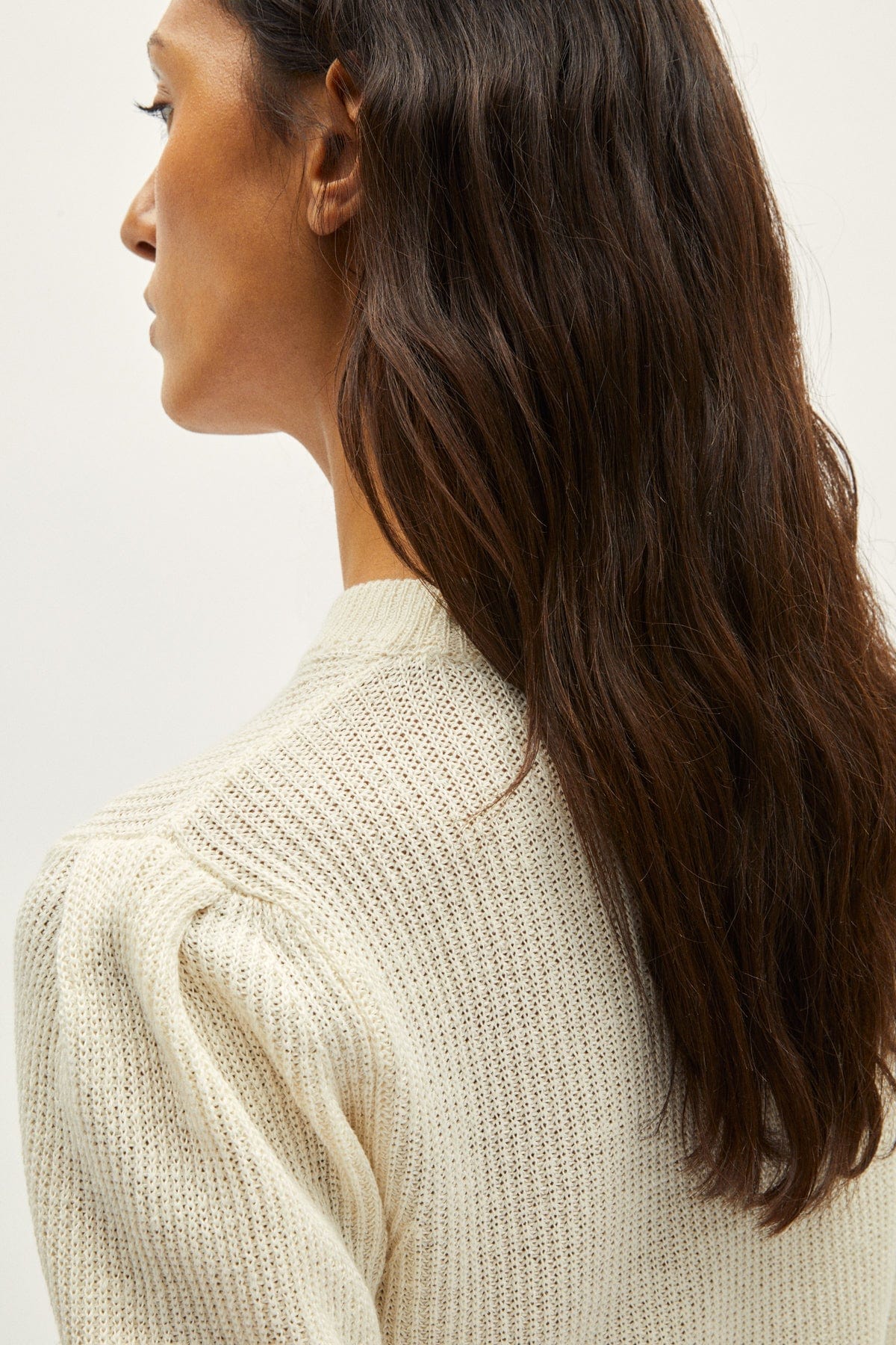 The Linen Cotton Ribbed T-Shirt with pinces - Black / M