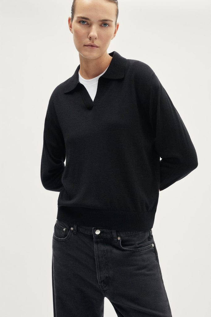 The Ultrasoft wool Classic Polo -black