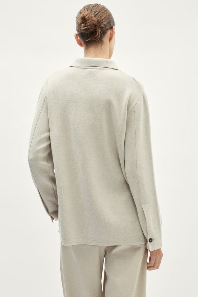 The Merino Wool Overshirt - pearl