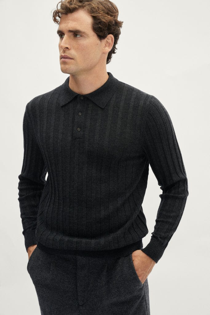 The Ultrasoft Ribbed Polo - grey