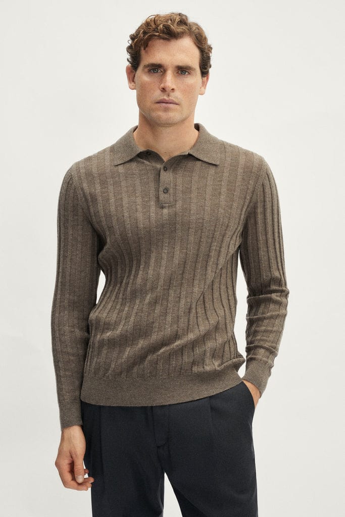 The Ultrasoft Ribbed Polo | Taupe