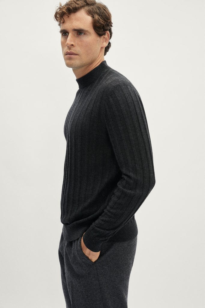 The Ultrasoft Ribbed Mock-neck - Grey