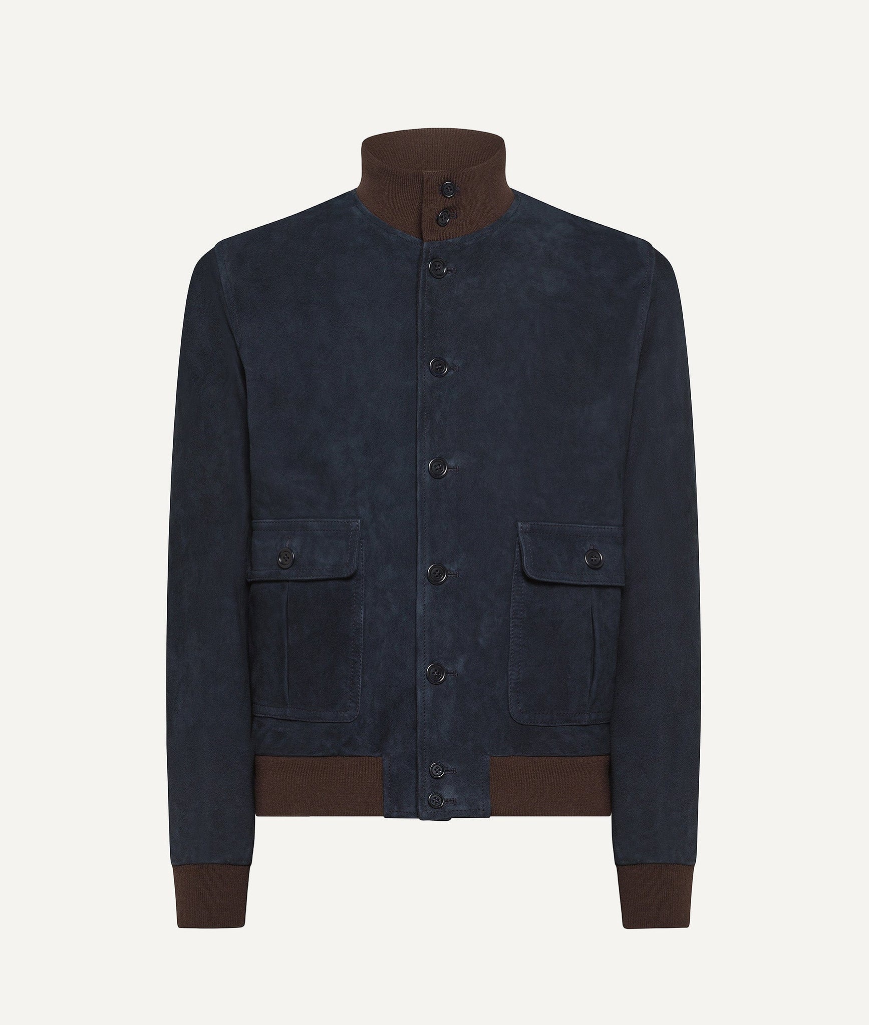 Bomber Jacket in Suede with Cashmere and Wool Lining