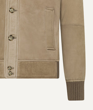 Jacke in Wildleder mit Lammfellfutter