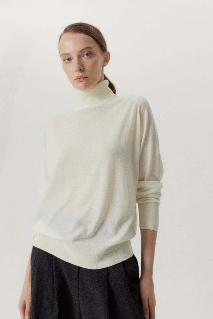 Natural White | The Ultrasoft Wool Relaxed Roll-Neck