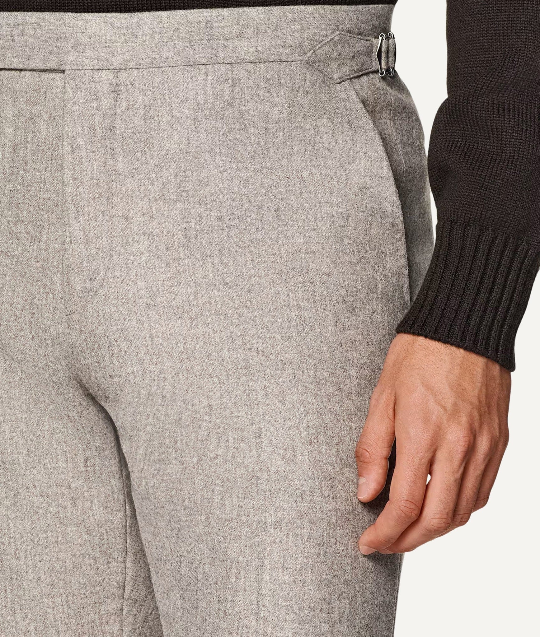 Side-Adjuster Trousers in Vitale Barberis Canonico Flannel Wool