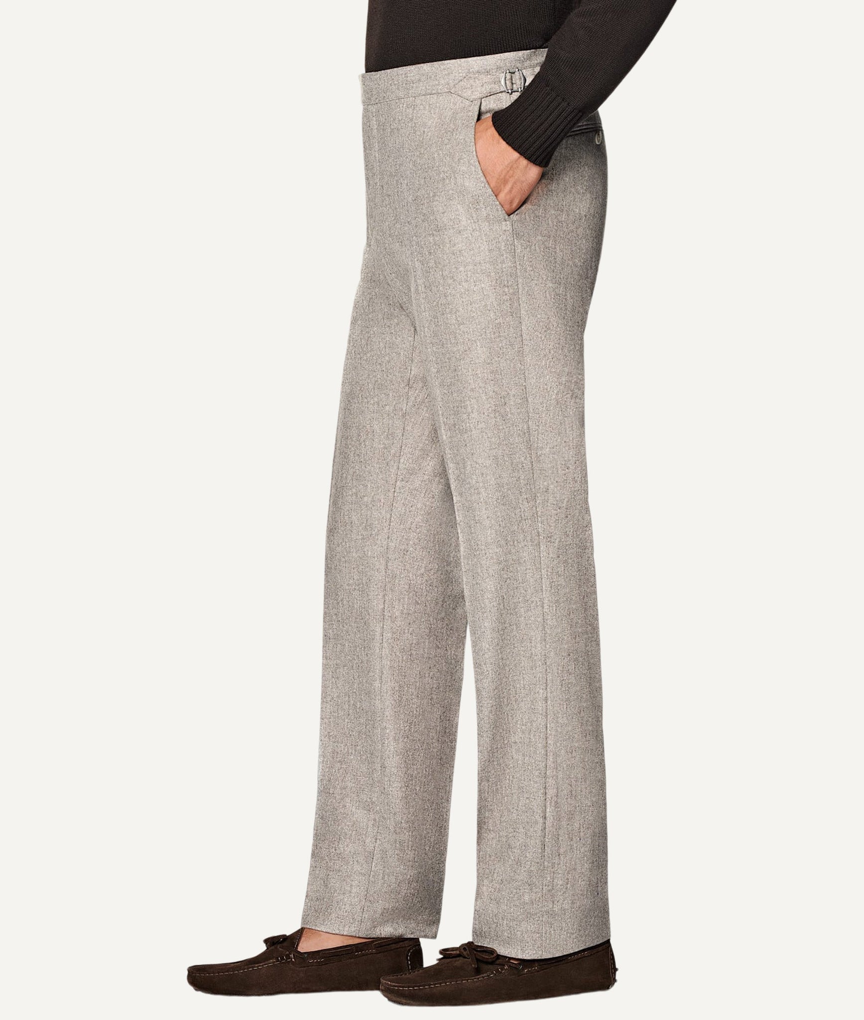 Side-Adjuster Trousers in Vitale Barberis Canonico Flannel Wool