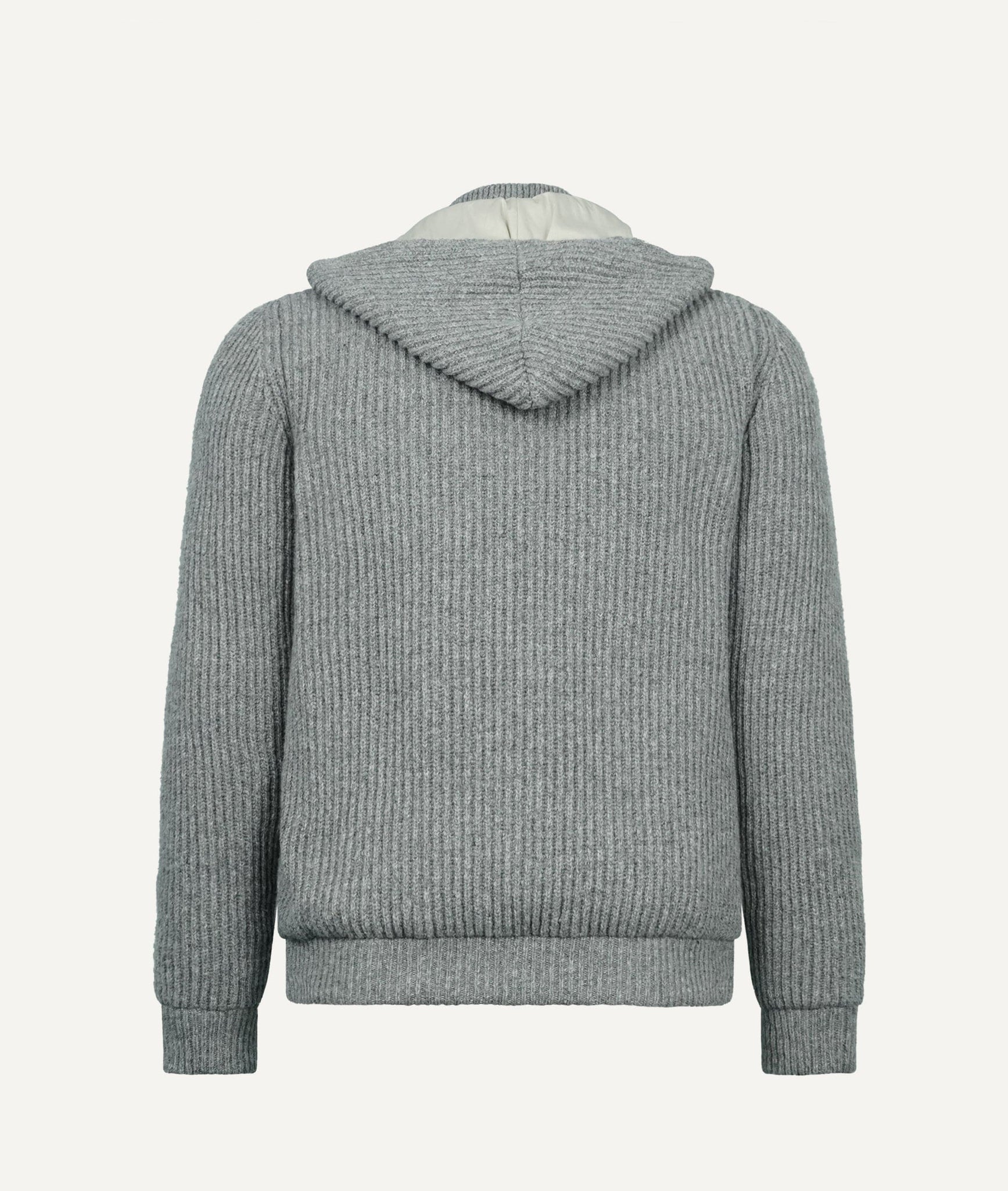 Eleventy - Sweatshirt with Hood in Wool & Cashmere