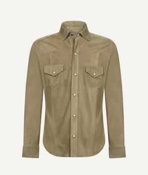 Eleventy - Leather Shirt in Suede