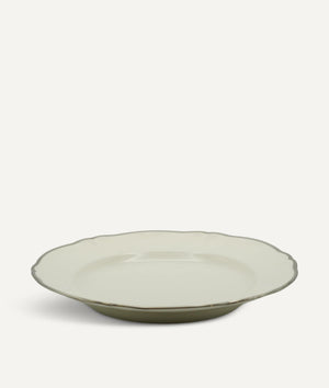 Plate set in finebone china with platinum rim - 3 pieces