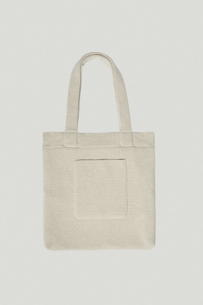 the knit tote bag ecru