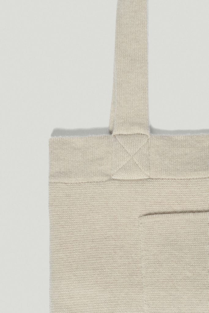 the knit tote bag ecru