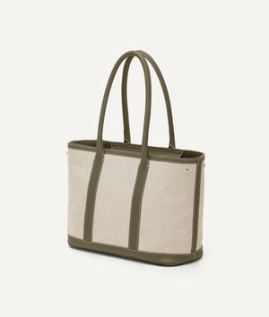 Tote Bag in Canvas and Calf Leather