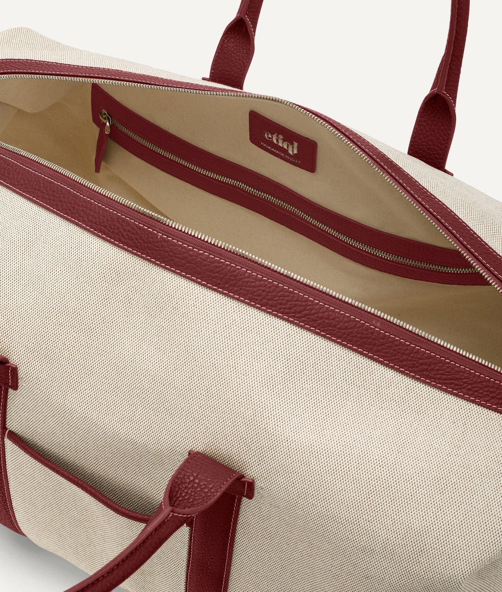Duffle Bag in Canvas and Calf Leather