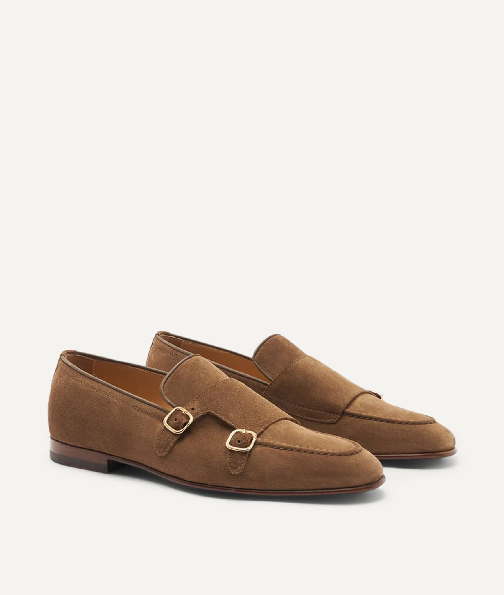 Double Monk Loafer in Suede