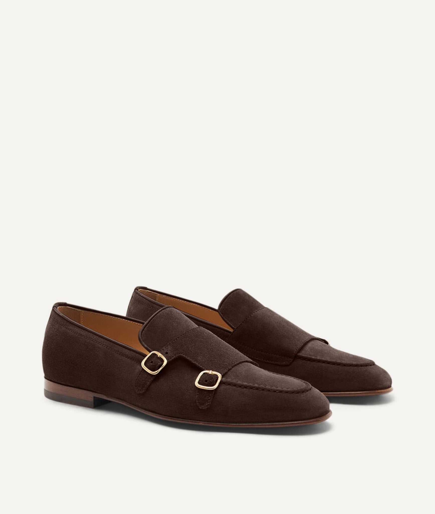 Double Monk Loafer in Suede