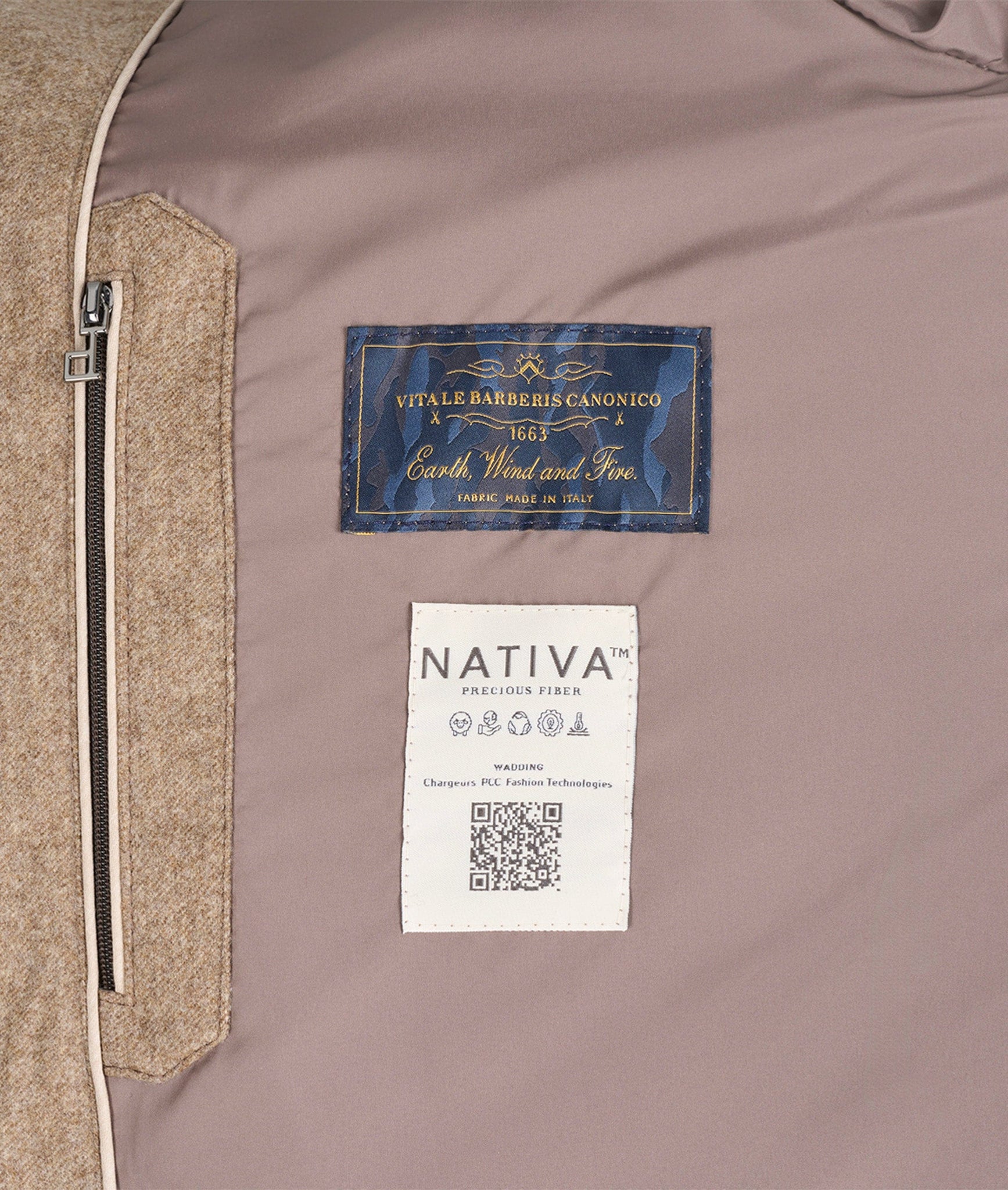 Long Quilted Coat in Vitale Barberis Canonico