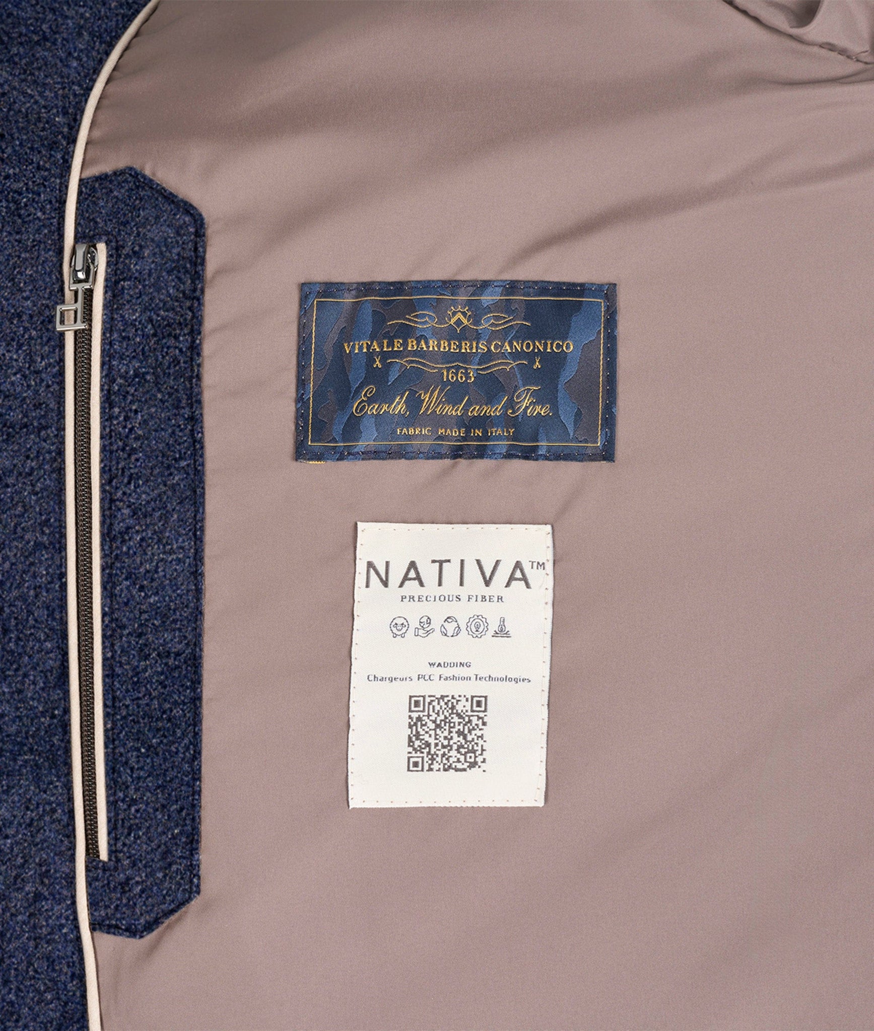 Long Quilted Coat in Vitale Barberis Canonico