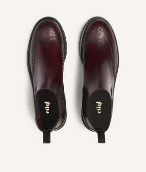 Chelsea Boot Full Brogue in Calf Leather
