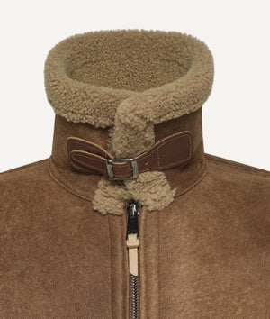 Bomber Jacket in Suede with Shearling