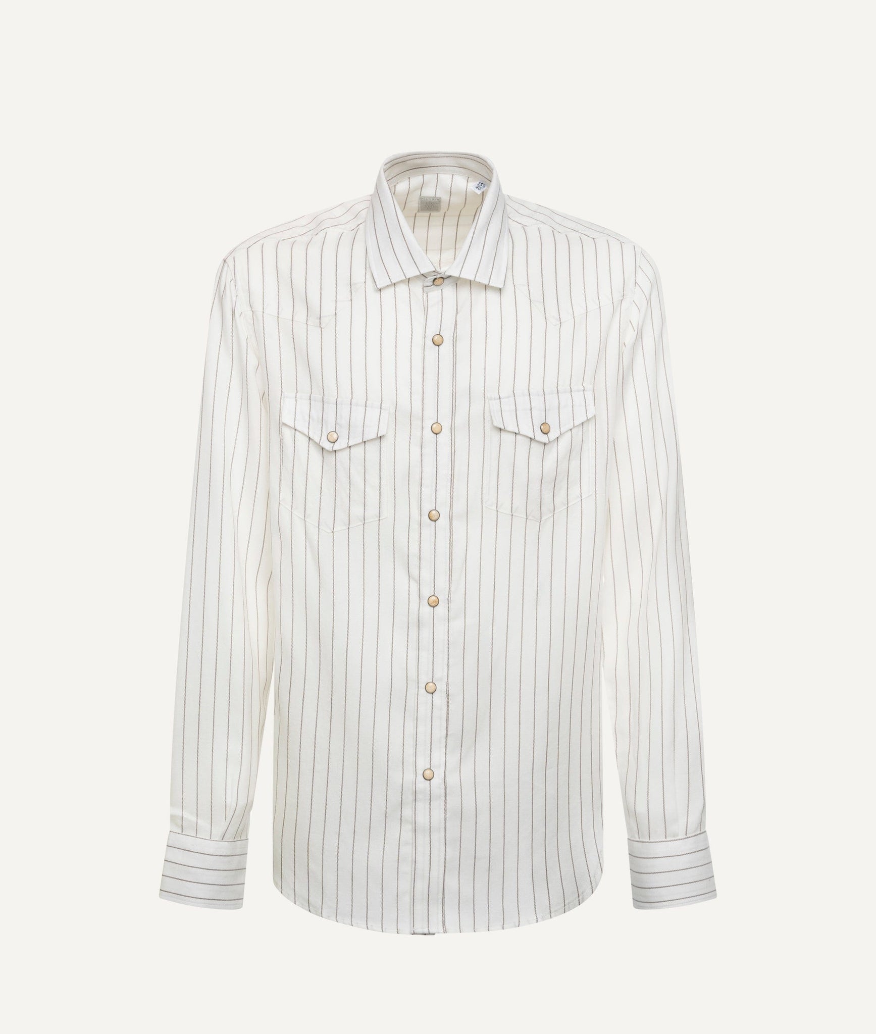 Eleventy - Striped Shirt in Lyocell & Wool