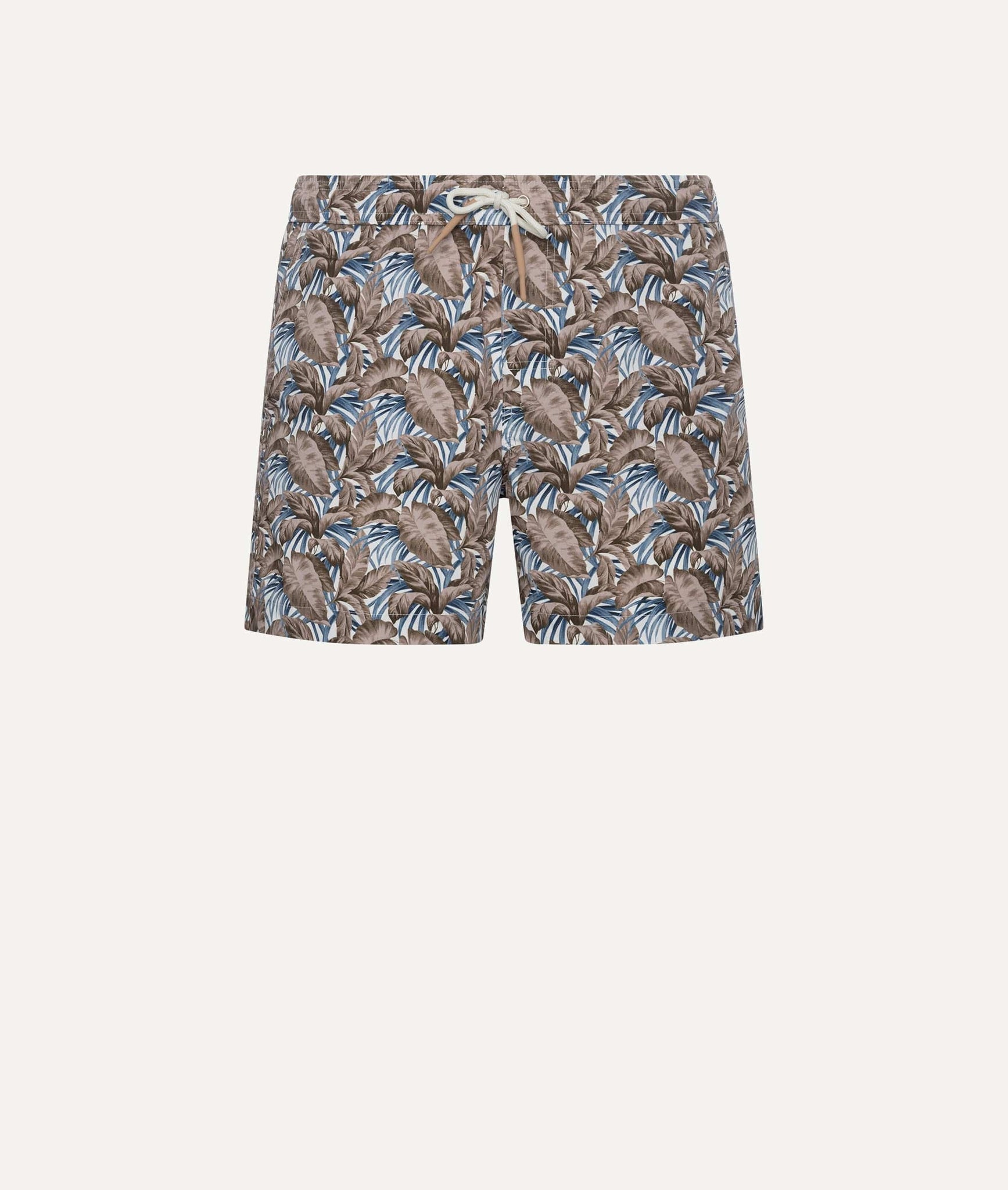 Eleventy - Swimming Suit with Leaves Pattern in Polyester