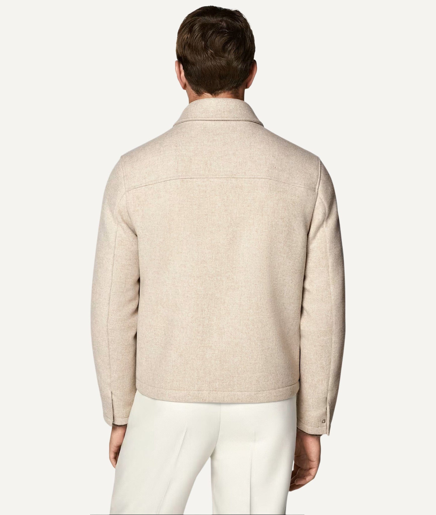 Bomber Jacket in Vitale Barberis Canonico Water-Repellent Heavy Flannel Wool