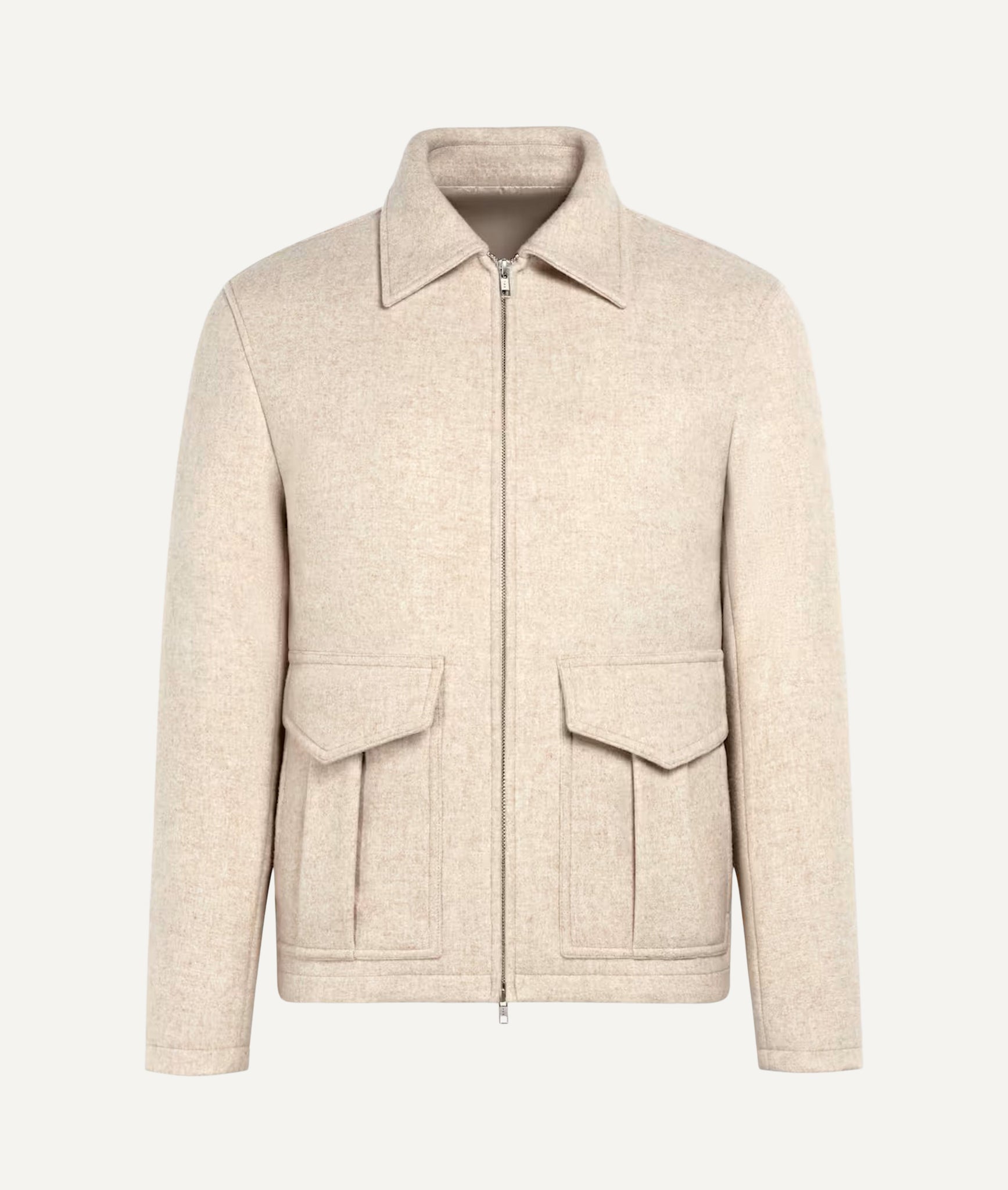 Bomber Jacket in Vitale Barberis Canonico Water-Repellent Heavy Flannel Wool