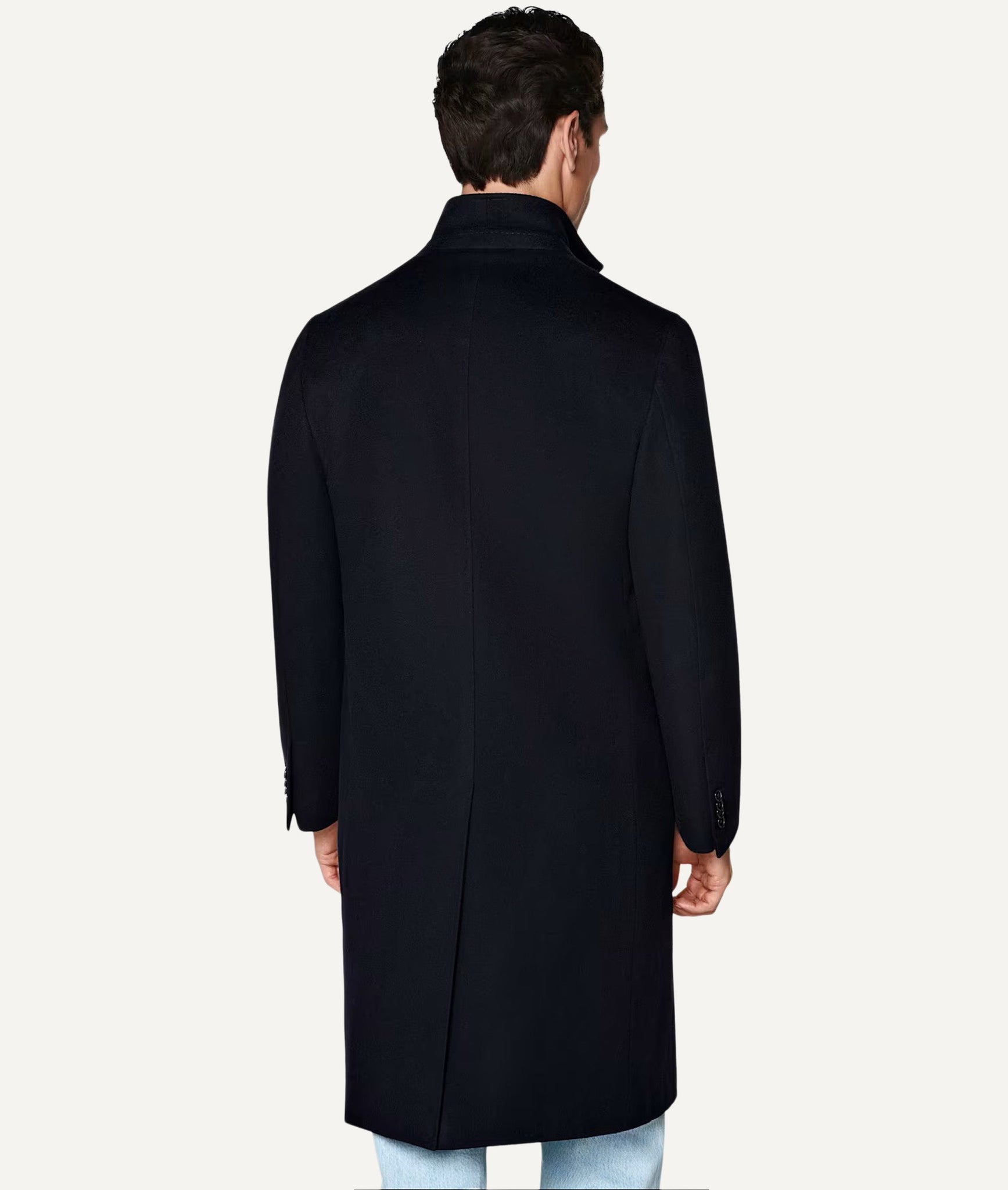 Double-Breasted Overcoat in Gazaba Worsted Wool