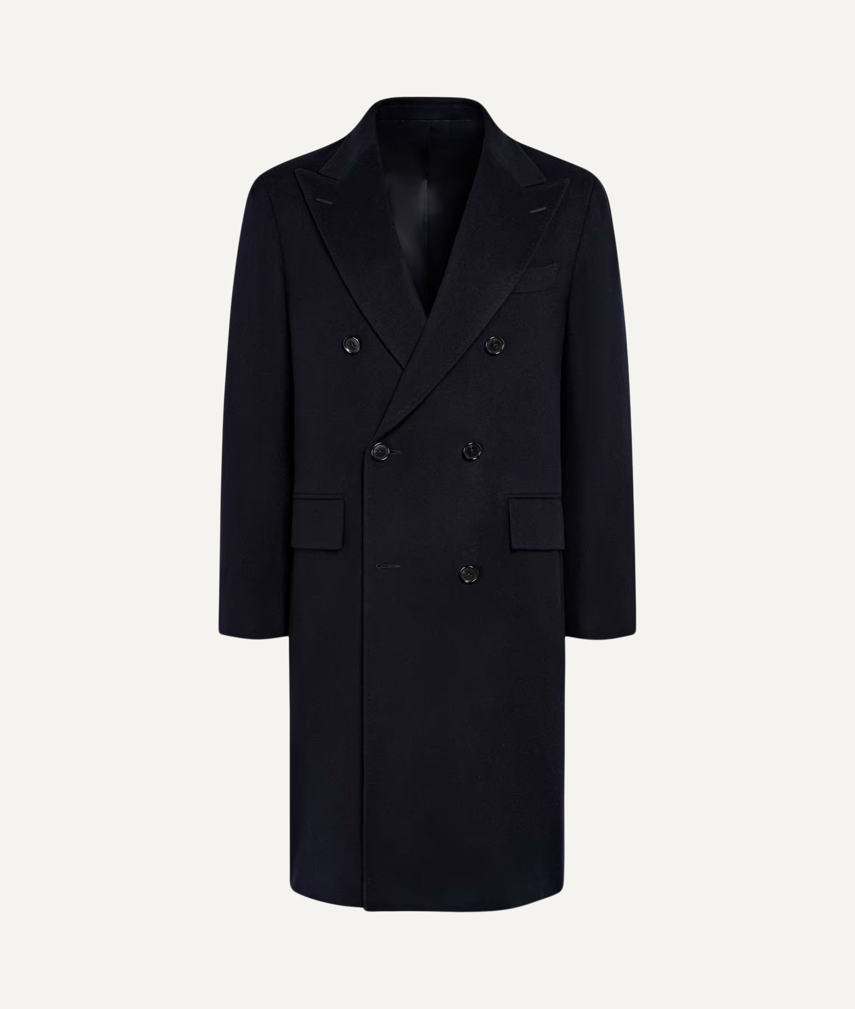 Double-Breasted Overcoat in Gazaba Worsted Wool