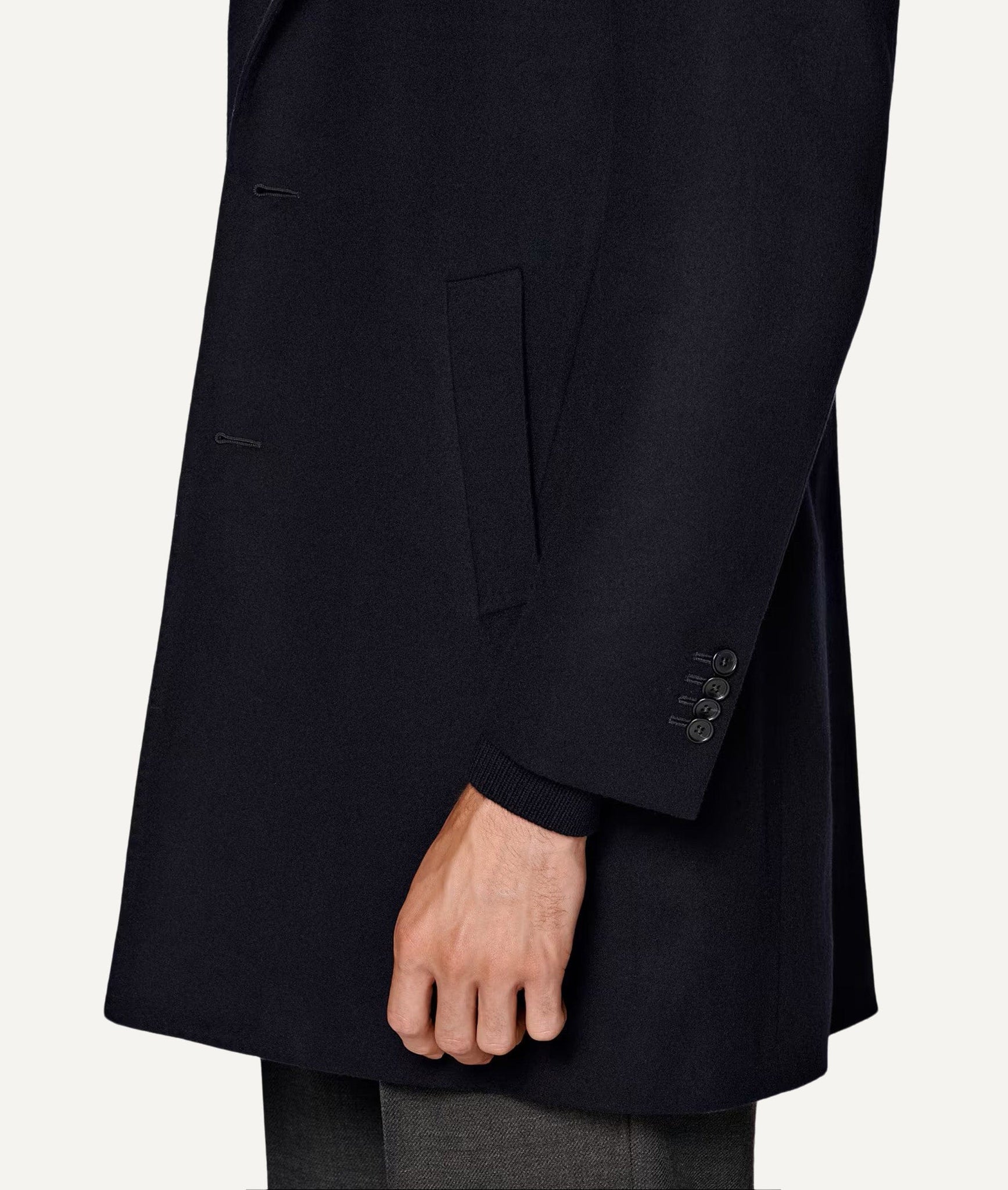 Single-Breasted Overcoat in Gazaba Worsted Wool