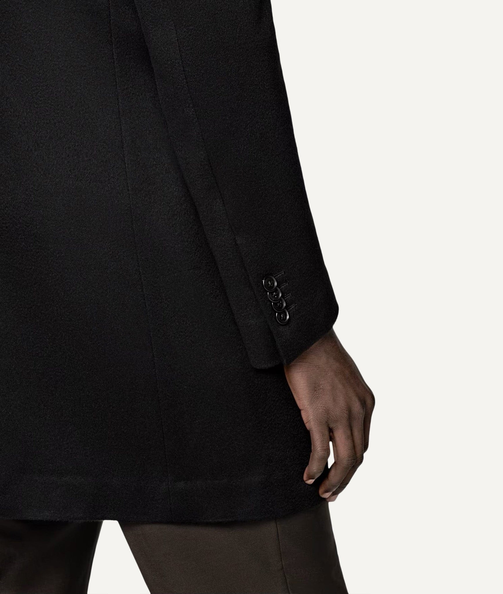 Single-Breasted Overcoat in Gazaba Worsted Wool