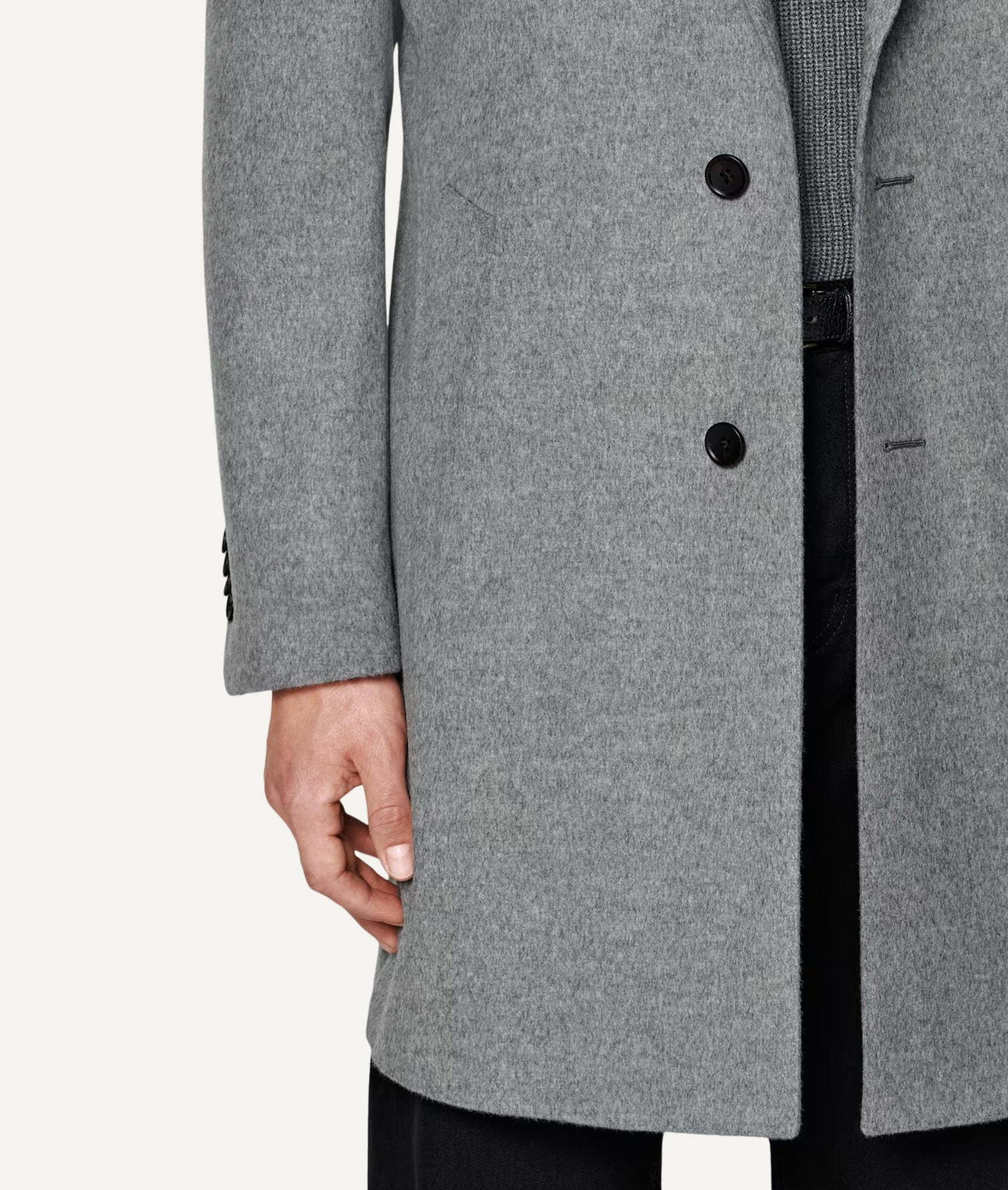 Single-Breasted Overcoat in Gazaba Worsted Wool