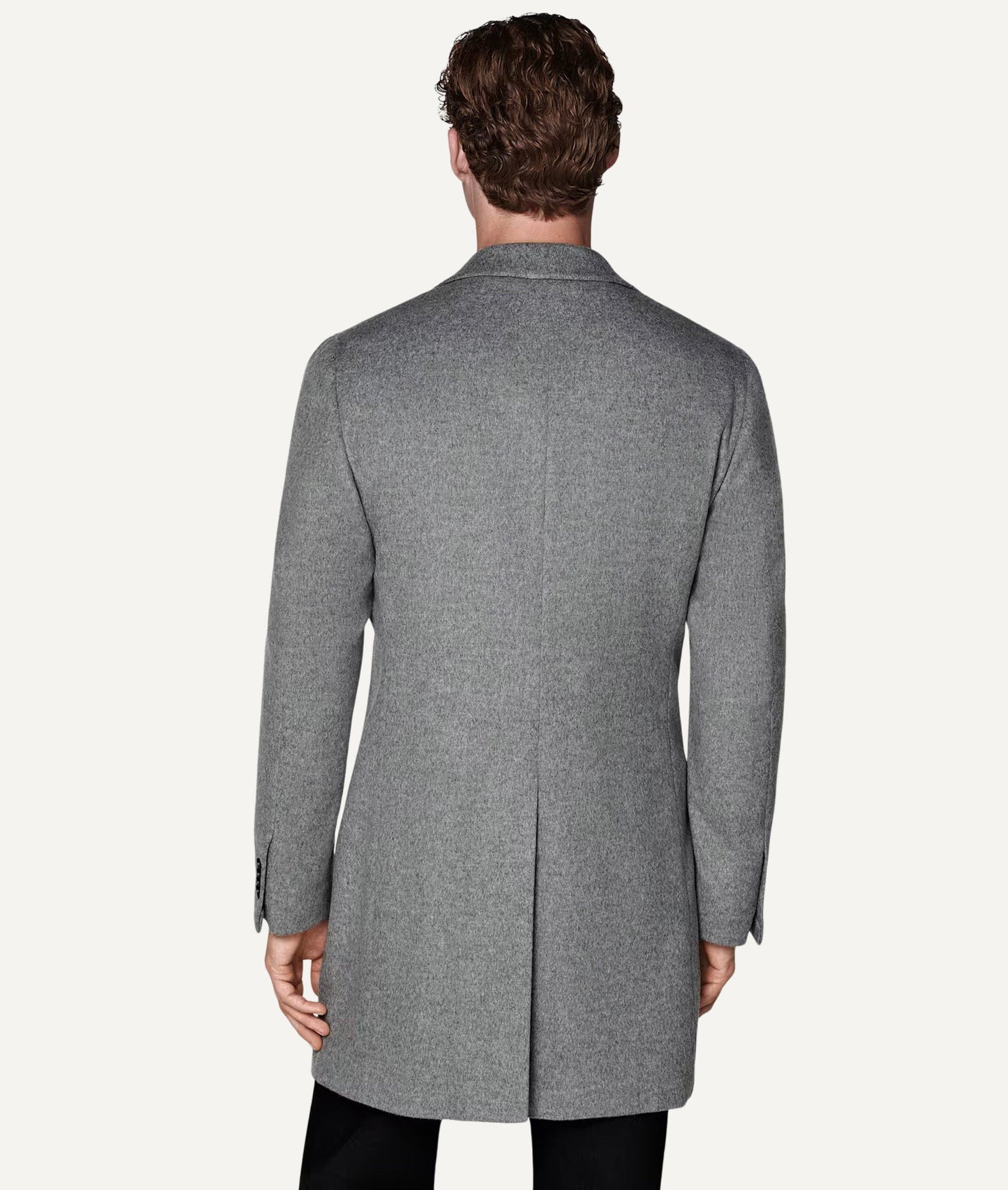 Single-Breasted Overcoat in Gazaba Worsted Wool