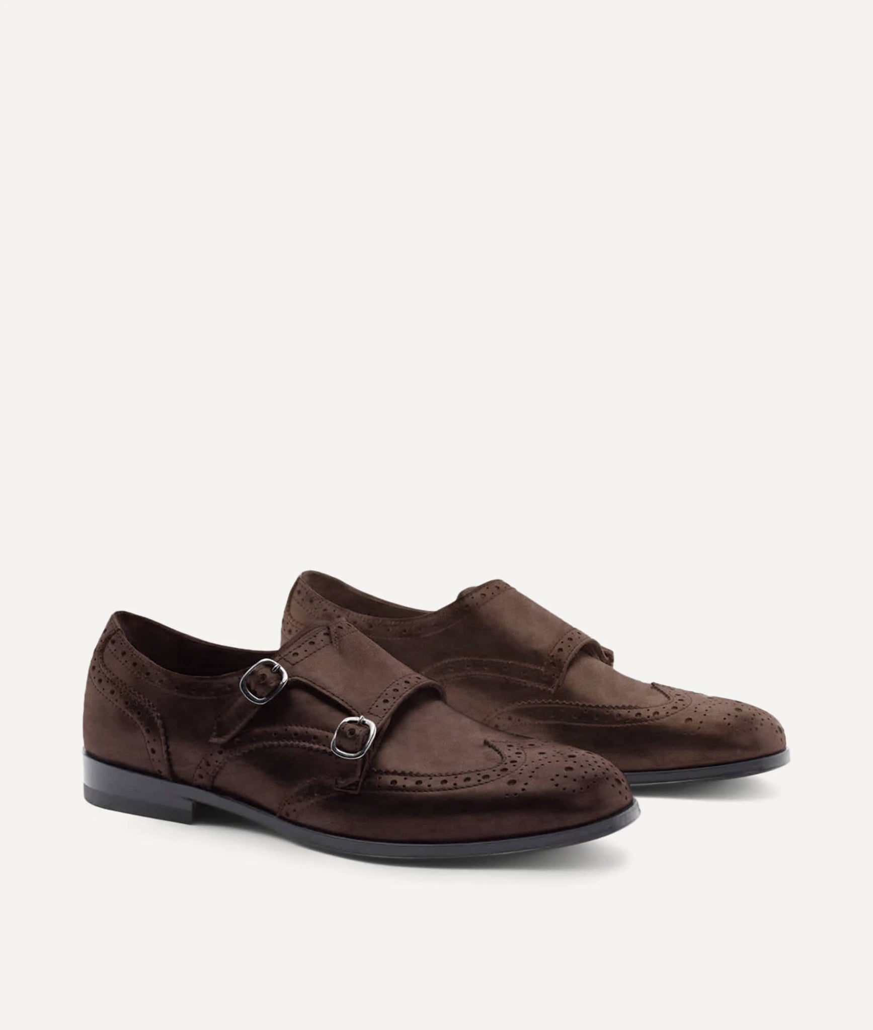 Double Monk Loafer in Suede