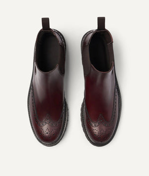 Chelsea Boot Full Brogue in Calf Leather