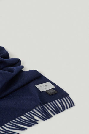 the alpaca wool scarf blue navy